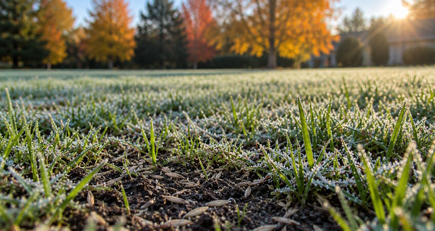 Grass Seedlings in Frost